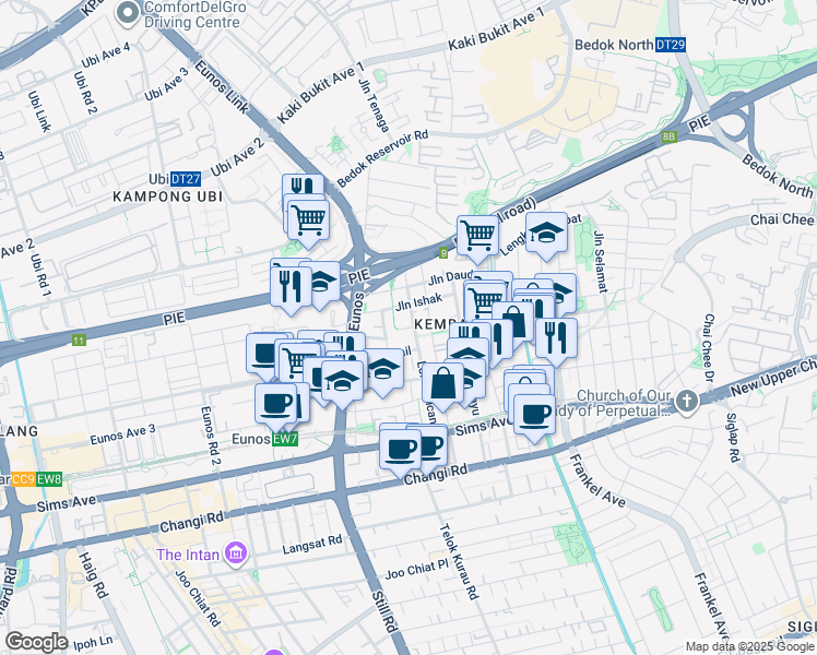 map of restaurants, bars, coffee shops, grocery stores, and more near in Singapore