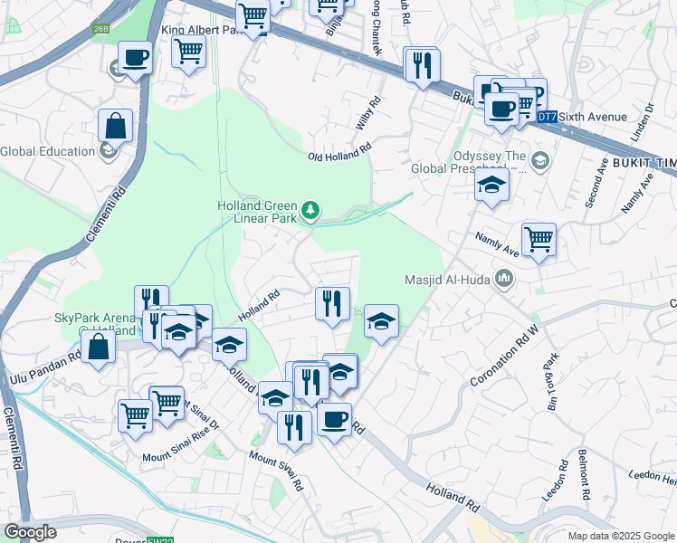map of restaurants, bars, coffee shops, grocery stores, and more near in Singapore