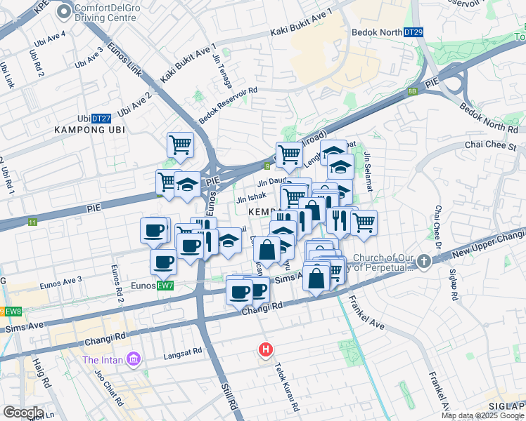 map of restaurants, bars, coffee shops, grocery stores, and more near in Singapore