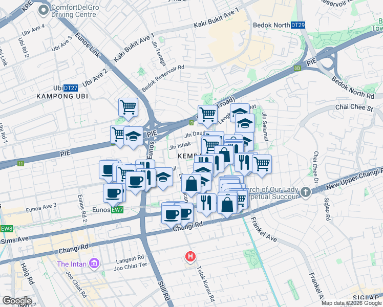 map of restaurants, bars, coffee shops, grocery stores, and more near in Singapore