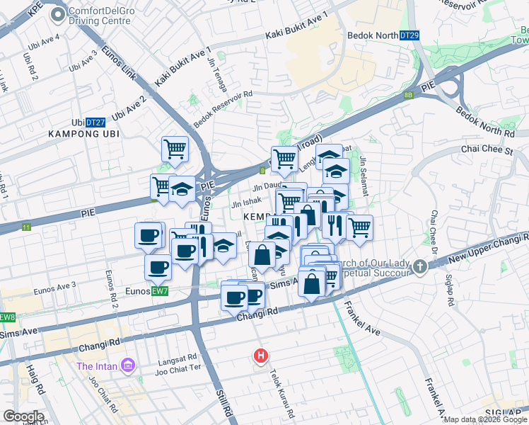 map of restaurants, bars, coffee shops, grocery stores, and more near in Singapore