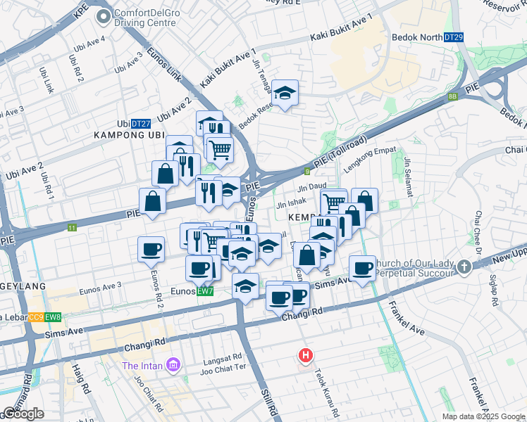 map of restaurants, bars, coffee shops, grocery stores, and more near in Singapore