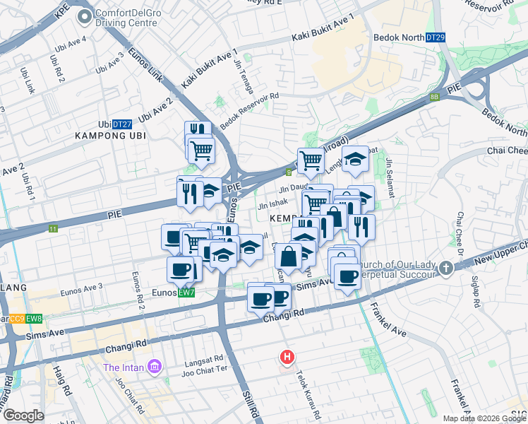 map of restaurants, bars, coffee shops, grocery stores, and more near in Singapore