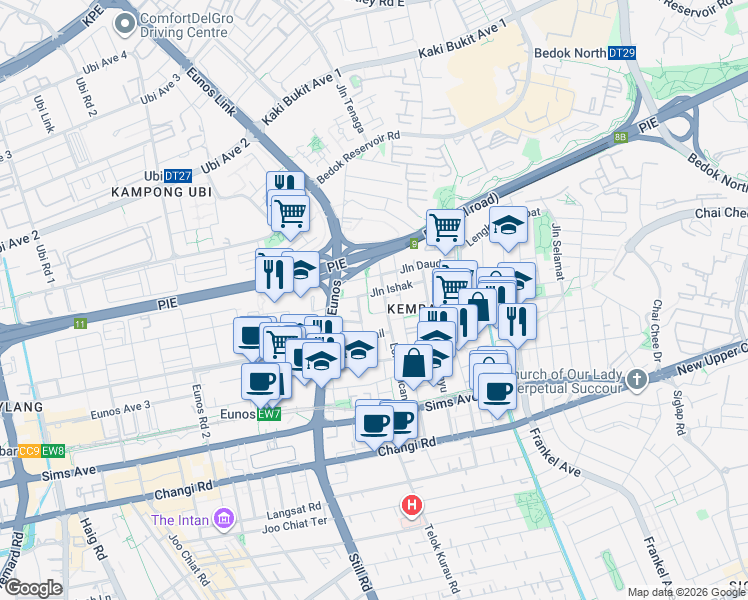 map of restaurants, bars, coffee shops, grocery stores, and more near in Singapore