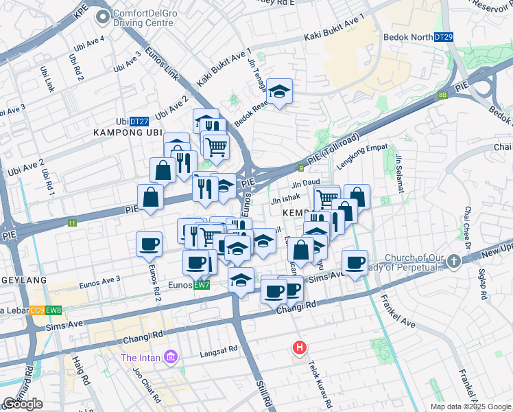 map of restaurants, bars, coffee shops, grocery stores, and more near in Singapore