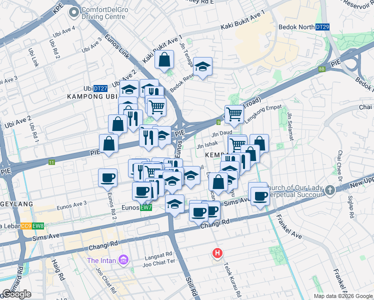 map of restaurants, bars, coffee shops, grocery stores, and more near in Singapore