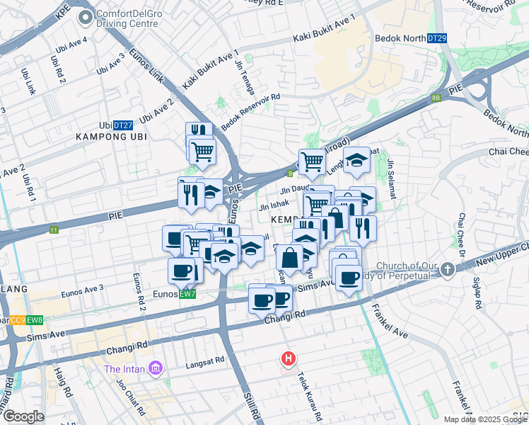 map of restaurants, bars, coffee shops, grocery stores, and more near in Singapore