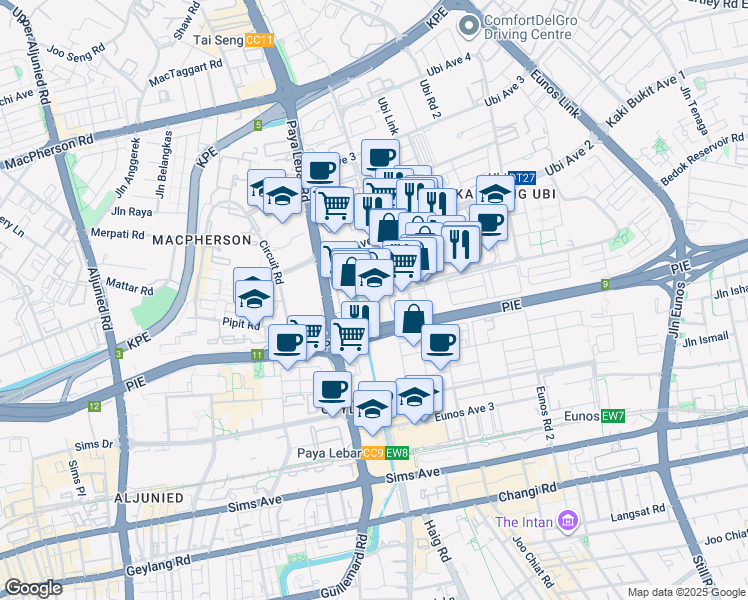 map of restaurants, bars, coffee shops, grocery stores, and more near in Singapore