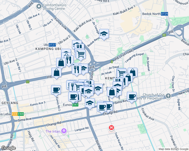 map of restaurants, bars, coffee shops, grocery stores, and more near in Singapore