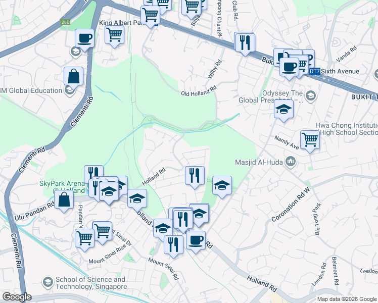map of restaurants, bars, coffee shops, grocery stores, and more near in Singapore