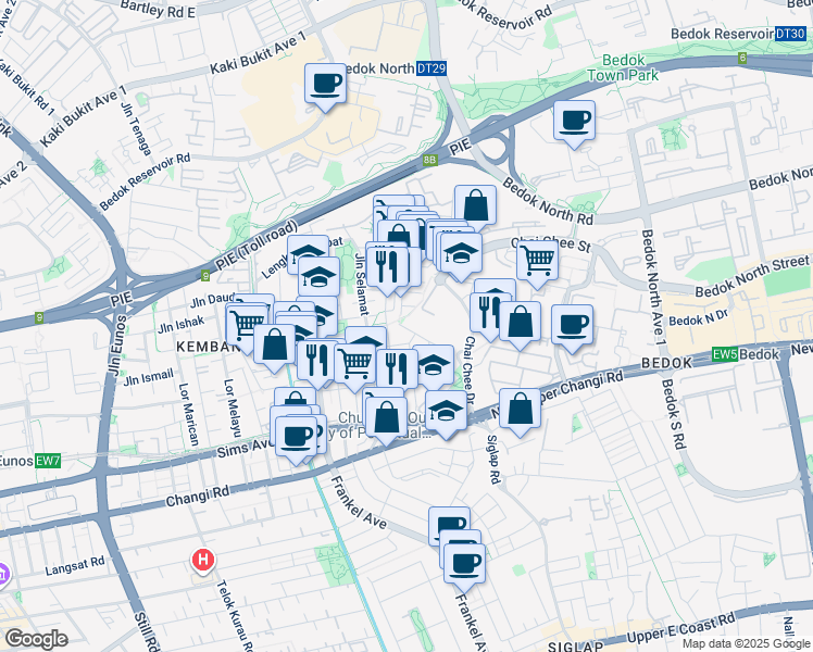 map of restaurants, bars, coffee shops, grocery stores, and more near in Singapore