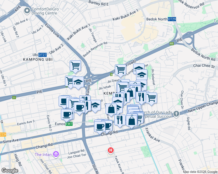 map of restaurants, bars, coffee shops, grocery stores, and more near in Singapore