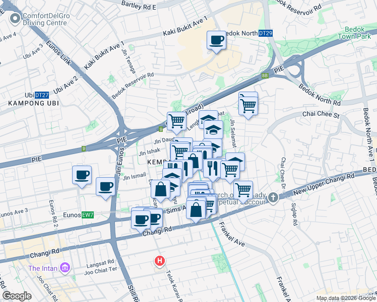 map of restaurants, bars, coffee shops, grocery stores, and more near in Singapore