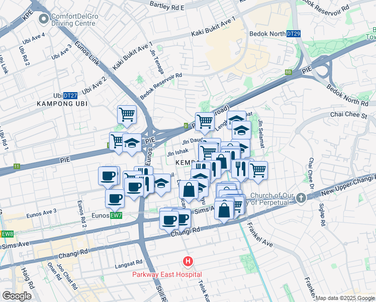 map of restaurants, bars, coffee shops, grocery stores, and more near in Singapore