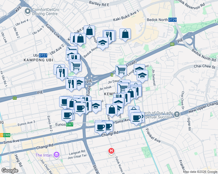 map of restaurants, bars, coffee shops, grocery stores, and more near in Singapore