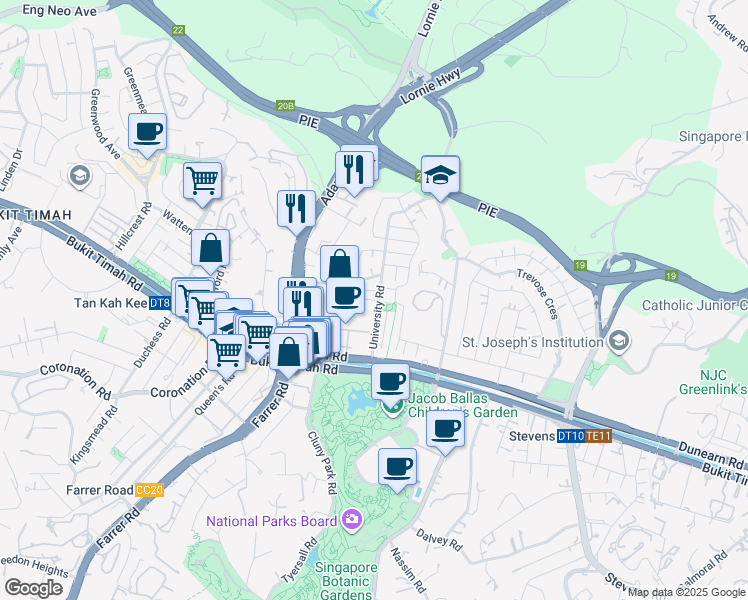 map of restaurants, bars, coffee shops, grocery stores, and more near in Singapore