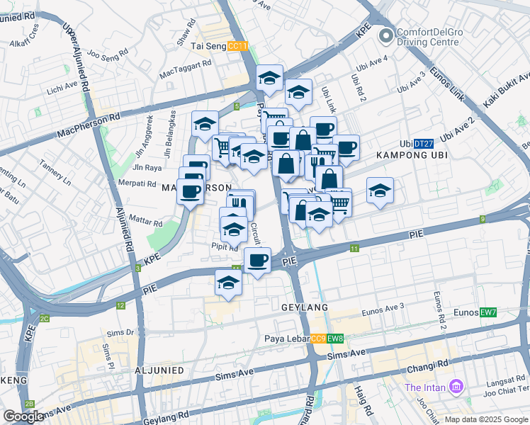 map of restaurants, bars, coffee shops, grocery stores, and more near in Singapore