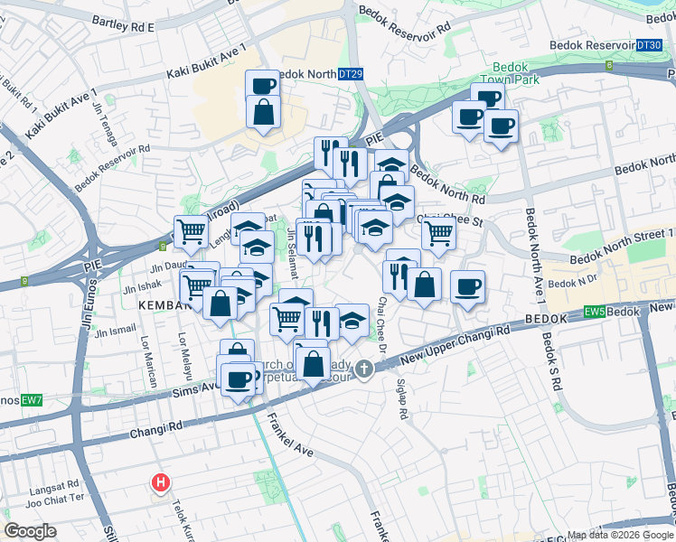 map of restaurants, bars, coffee shops, grocery stores, and more near in Singapore