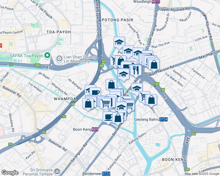 map of restaurants, bars, coffee shops, grocery stores, and more near in Singapore