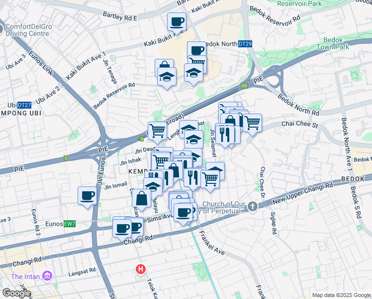 map of restaurants, bars, coffee shops, grocery stores, and more near in Singapore