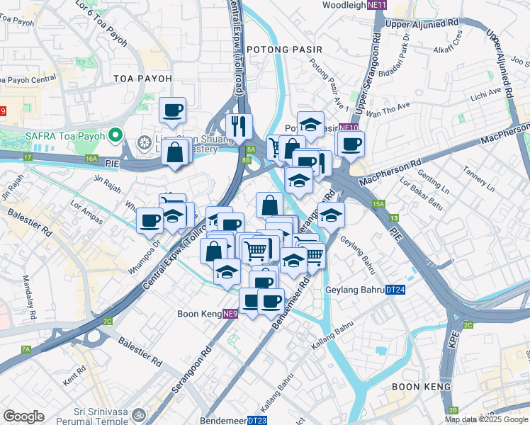 map of restaurants, bars, coffee shops, grocery stores, and more near in Singapore