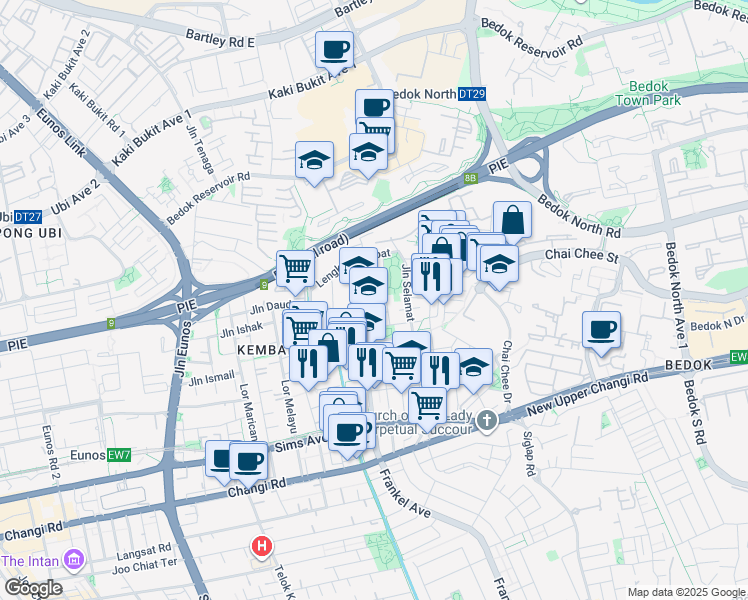 map of restaurants, bars, coffee shops, grocery stores, and more near in Singapore