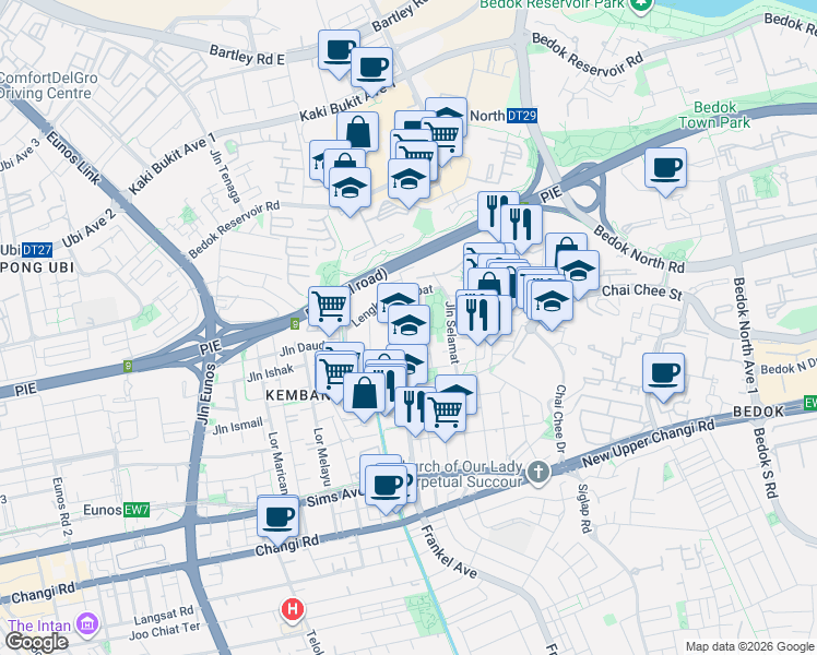 map of restaurants, bars, coffee shops, grocery stores, and more near in Singapore