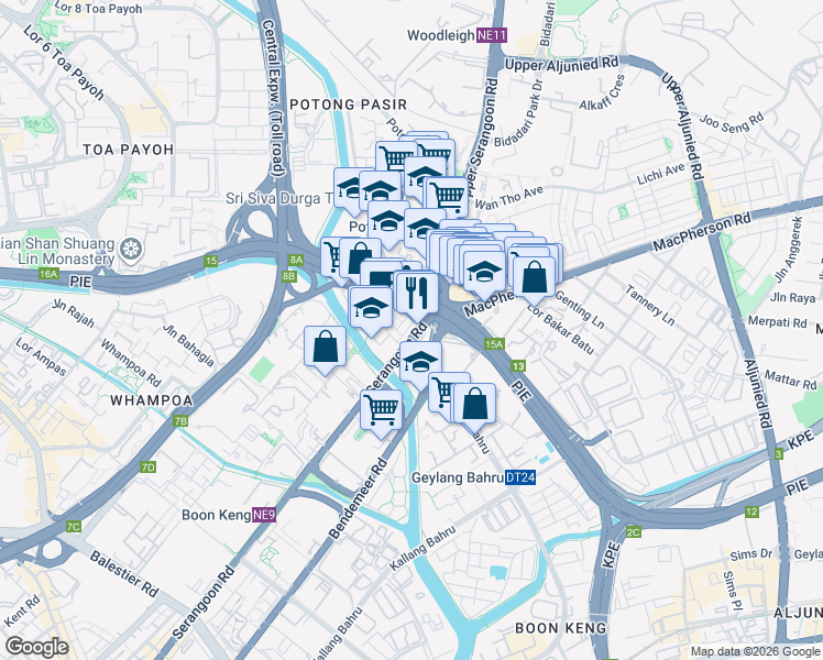map of restaurants, bars, coffee shops, grocery stores, and more near in Singapore