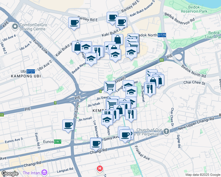 map of restaurants, bars, coffee shops, grocery stores, and more near in Singapore