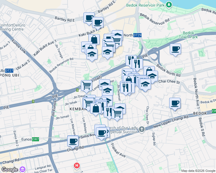 map of restaurants, bars, coffee shops, grocery stores, and more near in Singapore