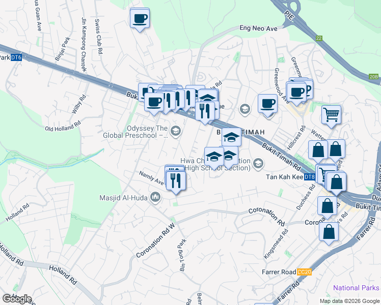 map of restaurants, bars, coffee shops, grocery stores, and more near in Singapore