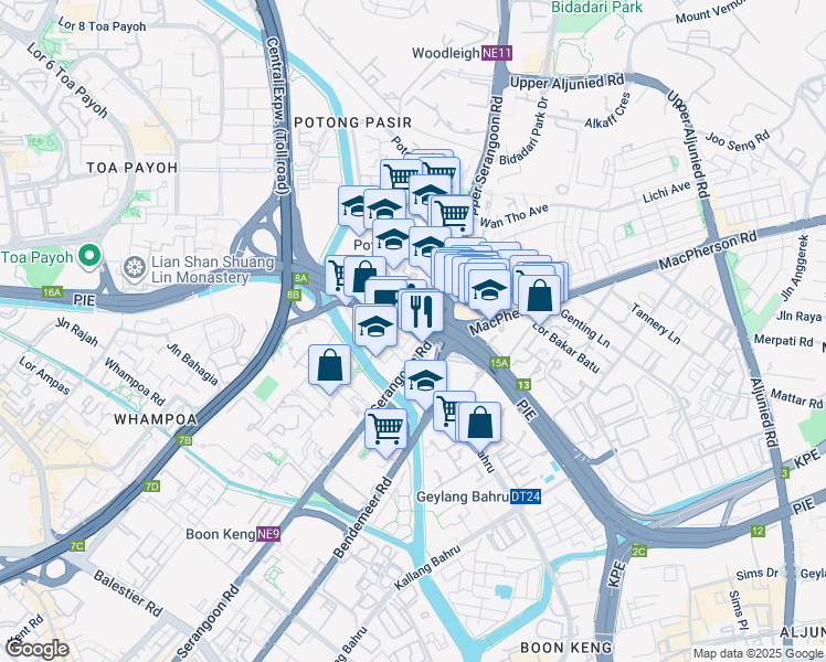 map of restaurants, bars, coffee shops, grocery stores, and more near in Singapore