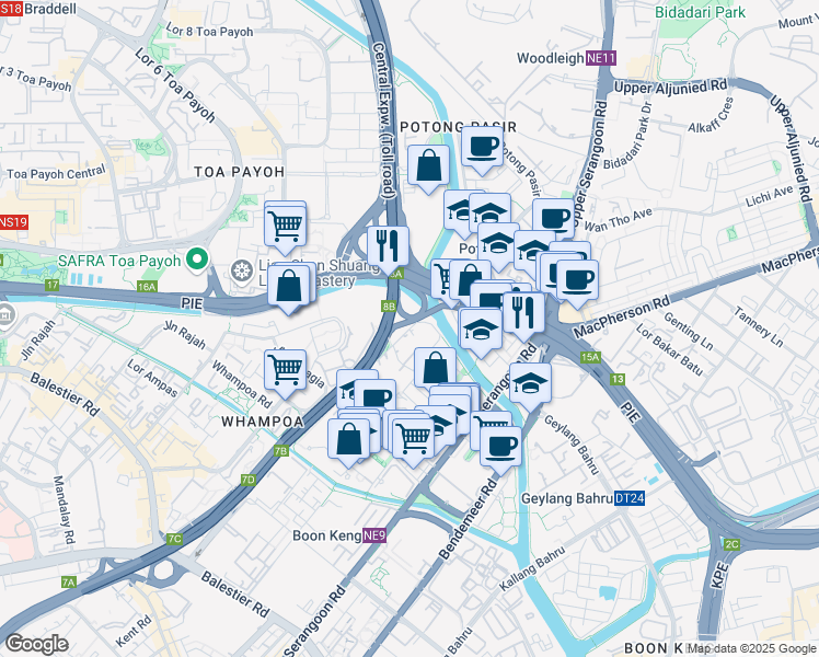 map of restaurants, bars, coffee shops, grocery stores, and more near in Singapore