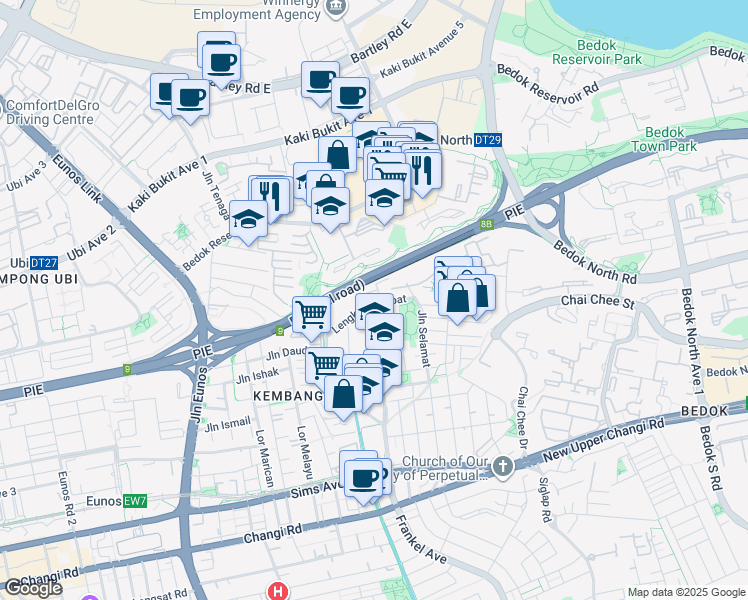 map of restaurants, bars, coffee shops, grocery stores, and more near in Singapore