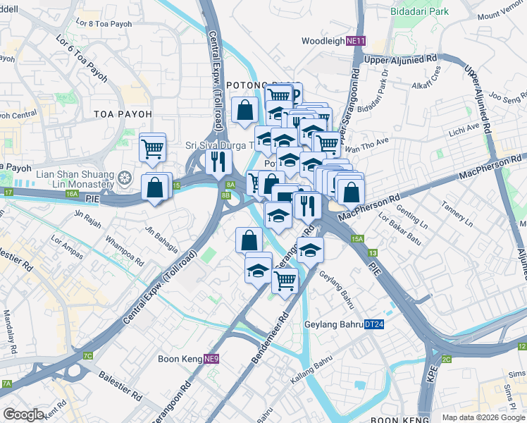 map of restaurants, bars, coffee shops, grocery stores, and more near in Singapore