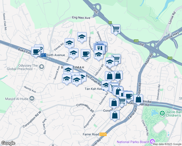map of restaurants, bars, coffee shops, grocery stores, and more near in Singapore