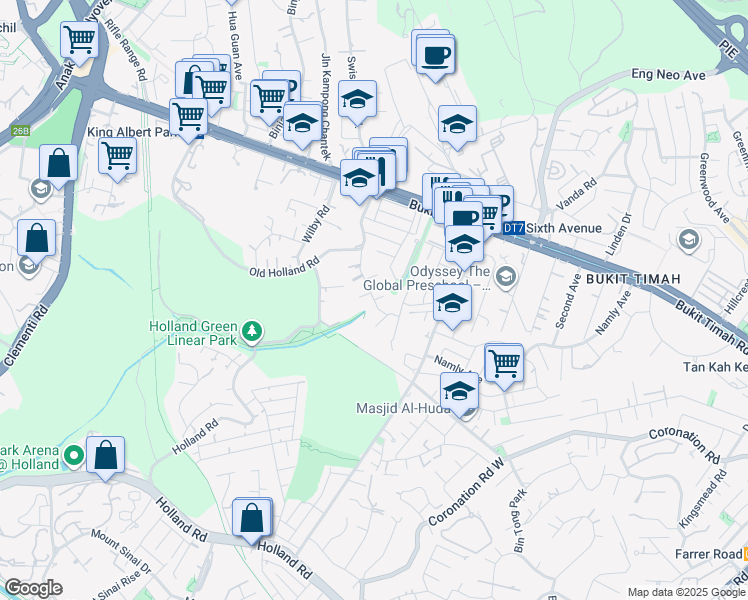 map of restaurants, bars, coffee shops, grocery stores, and more near in Singapore
