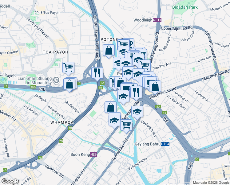 map of restaurants, bars, coffee shops, grocery stores, and more near in Singapore