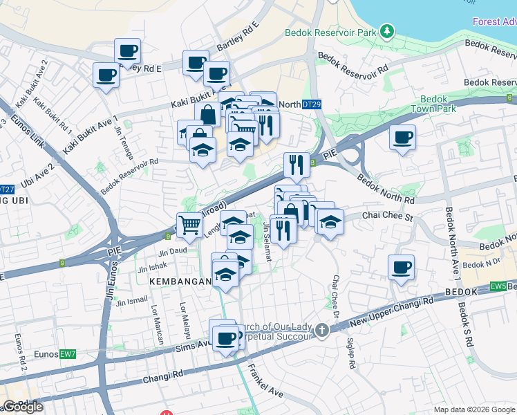 map of restaurants, bars, coffee shops, grocery stores, and more near in Singapore