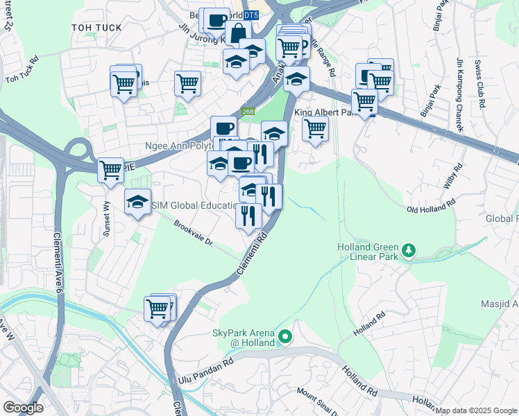 map of restaurants, bars, coffee shops, grocery stores, and more near in Singapore
