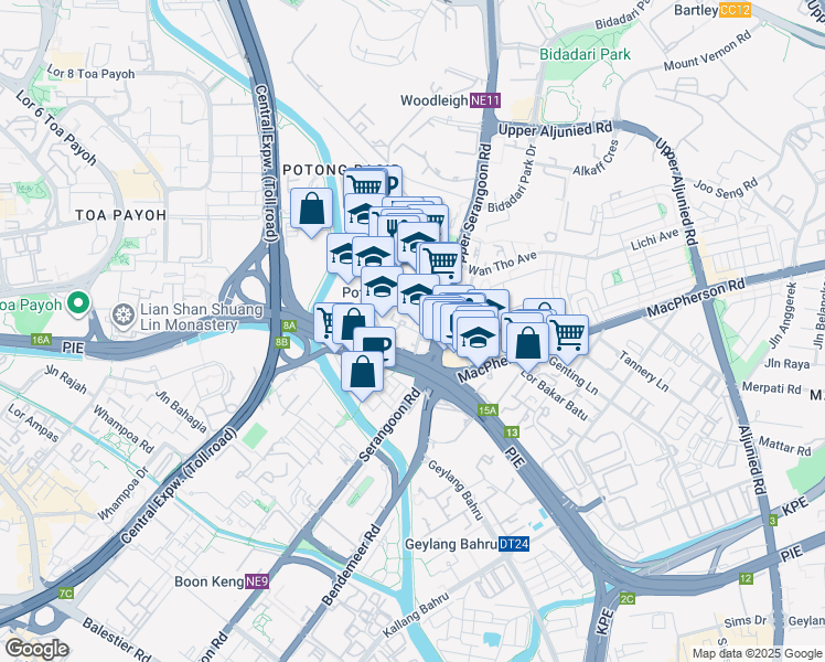 map of restaurants, bars, coffee shops, grocery stores, and more near in Singapore