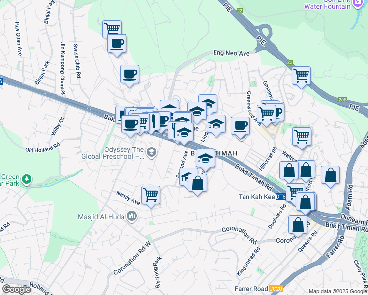 map of restaurants, bars, coffee shops, grocery stores, and more near in Singapore