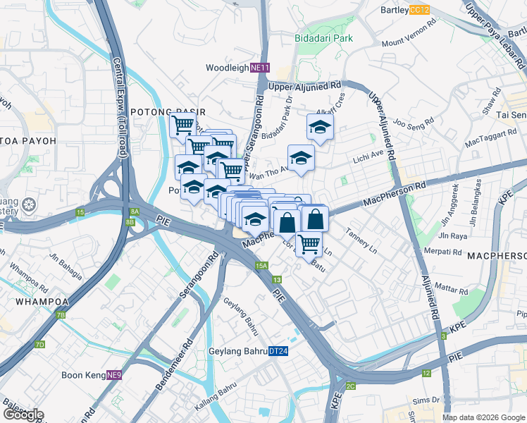 map of restaurants, bars, coffee shops, grocery stores, and more near in Singapore