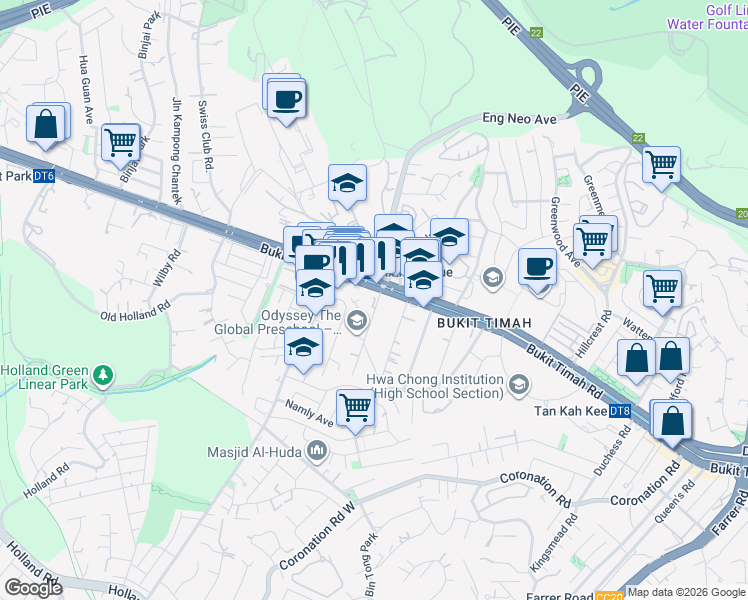 map of restaurants, bars, coffee shops, grocery stores, and more near in Singapore
