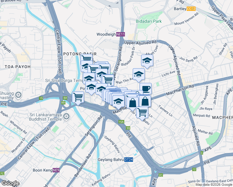map of restaurants, bars, coffee shops, grocery stores, and more near in Singapore