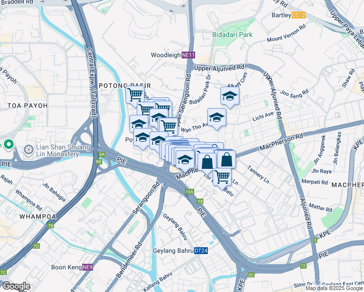 map of restaurants, bars, coffee shops, grocery stores, and more near in Singapore