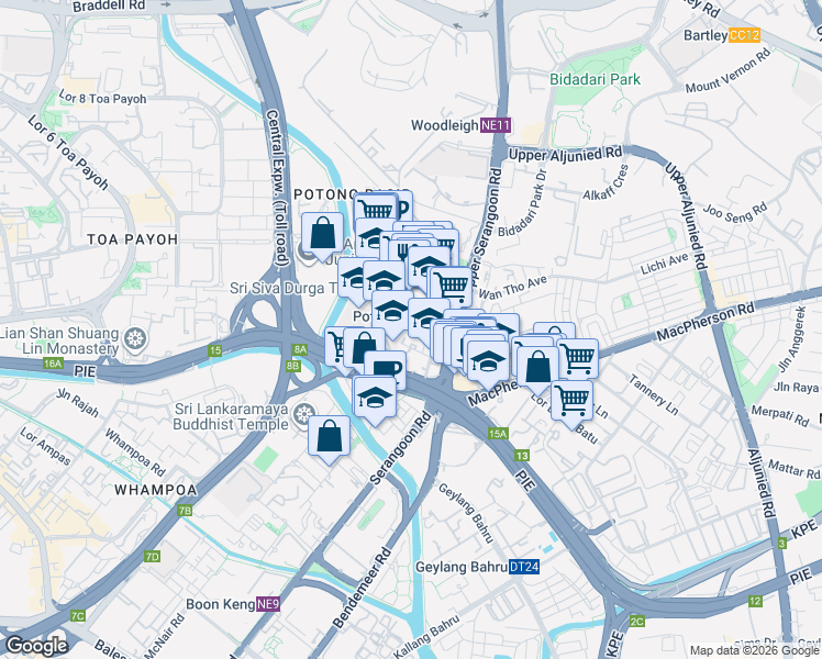 map of restaurants, bars, coffee shops, grocery stores, and more near in Singapore