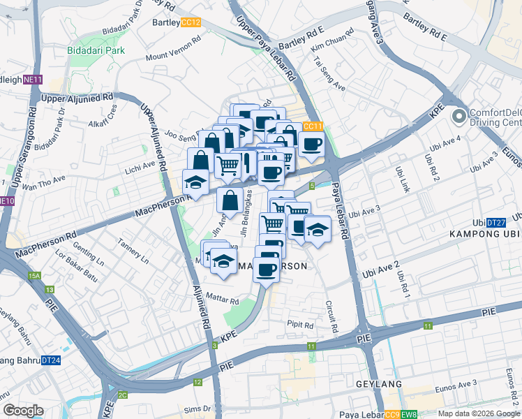 map of restaurants, bars, coffee shops, grocery stores, and more near in Singapore