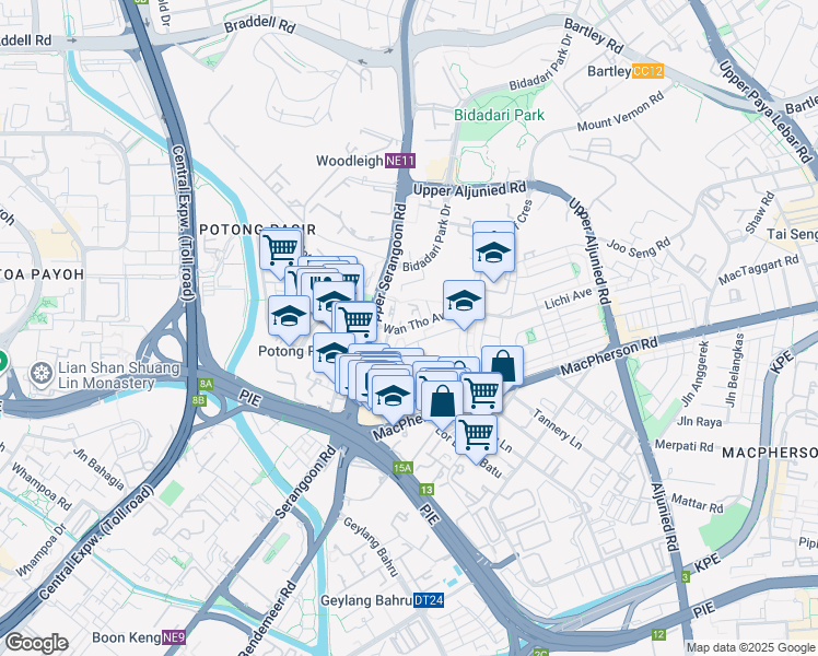 map of restaurants, bars, coffee shops, grocery stores, and more near in Singapore