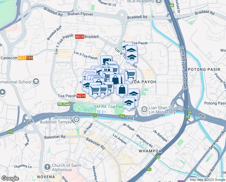 map of restaurants, bars, coffee shops, grocery stores, and more near in Singapore